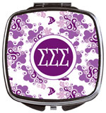 Devora Designs - Compact Mirrors (Sigma Sigma Sigma - Swirl Dots) SSS