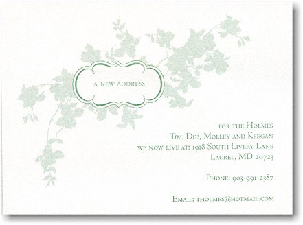 Royal Imprints Moving Cards - Floral Moving Card (PR5508WHC-ECC)