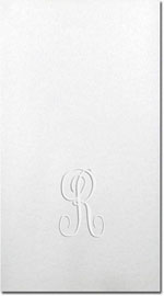 Blind-Embossed Linen-Like Guest Towels by Three Bees  (Ornate)