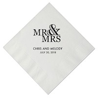 Personalized Napkins - Mr. And Mrs.