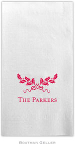 Boatman Geller - Linen-Like Personalized Guest Towels (Holly Swag) (#NG-2-N054-ni03)