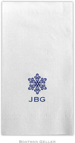 Boatman Geller - Linen-Like Personalized Guest Towels (Snowflake)