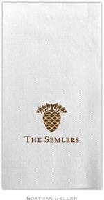 Boatman Geller - Linen-Like Personalized Guest Towels (Pine Cone) (#NG-2-N058-ni04)