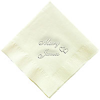 Classic Impressions - Embossed 3-ply Beverage/Luncheon Napkins (Locking Heart)