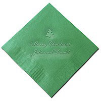 Classic Impressions - Embossed 3-ply Beverage/Luncheon Napkins (Merry Christmas)