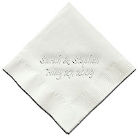 Classic Impressions - Embossed 3-ply Beverage/Luncheon Napkins (Wedding Napkin with Date)