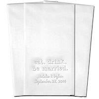 Classic Impressions - Embossed Guest Towels (Eat. Drink. Be Married.) - WB8025