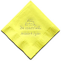 Classic Impressions - Embossed 3-ply Beverage/Luncheon Napkins (Eat. Drink. Be Married.)