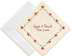 Valentine's Hearts Personalized 3-Ply Napkins by Embossed Graphics