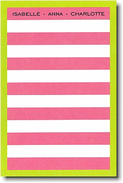 Boatman Geller Notepads - Dark Pink Stripe/Lime Border