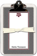 Noteworthy Collections College Clipboard & Notesheets - Texas A&M University Gingham Black Clipboard Pad (CCP-TAM6)