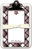 Noteworthy Collections College Clipboard & Notesheets - Texas A&M University Plaid Black Clipboard Pad (CCP-TAM8)