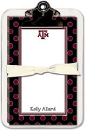 Noteworthy Collections College Clipboard & Notesheets - Texas A&M University Simple Dots Black Clipboard Pad (CCP-TAM9)