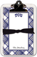 Noteworthy Collections College Clipboard & Notesheets - TCU Plaid Clipboard Pad (CCP-TCU3)