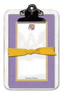 Noteworthy Collections College Clipboard & Notesheets - Gingham (Louisiana State University) (CCP-LSU1)