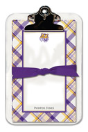 Noteworthy Collections College Clipboard & Notesheets - Plaid (Louisiana State University) (CCP-LSU3)