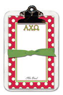 Noteworthy Collections - Sorority Clipboard Pads (Alpha Chi Omega - Simple Dots)