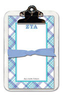 Noteworthy Collections - Sorority Clipboard Pads (Zeta Tau Alpha - Plaid)
