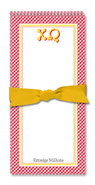 Noteworthy Collections - Sorority Menu Pads (Chi Omega - Gingham)