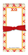 Noteworthy Collections - Sorority Menu Pads (Chi Omega - Plaid)