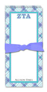 Noteworthy Collections - Sorority Menu Pads (Zeta Tau Alpha - Plaid)