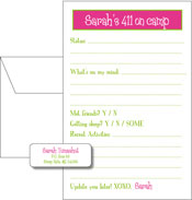 Queen Bee Personalized Camp Pad and Label Set - Pink Green (GS-01)