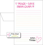 Queen Bee Personalized Camp Pad and Label Set - Peace & Love (GS-04)