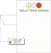 Queen Bee Personalized Camp Pad and Label Set - Peace Love Basketball (GS-14)