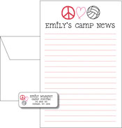 Queen Bee Personalized Camp Pad and Label Set - Peace Love Volleyball (GS-15)