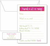 Queen Bee Personalized Camp Pad and Label Set - 411 Pink Green (GS-C01)