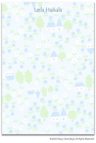 Stacy Claire Boyd Stationery - Spring Village (Padded Stationery)