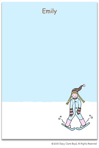 Stacy Claire Boyd Stationery - Ski Bunny (Padded Stationery)