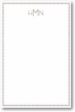Stacy Claire Boyd Stationery - Brown Dotted Border (Padded Stationery) (75344)