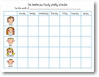 Starfish Art - Notepads (Family Weekly Schedule Notepads)