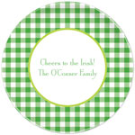 Boatman Geller - Personalized Melamine Plates (Classic Check Kelly and Lime - St. Patrick's Day)