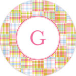 Boatman Geller - Personalized Plates (Madras Patch Pink) (18951)