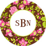 Boatman Geller - Personalized Plates (Floral Brown) (18964)