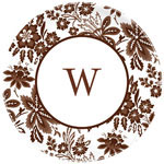 Boatman Geller - Personalized Melamine Plates (Classic Floral Brown)