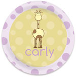 I'm Inkpressed Melamine Plates - Giraffe in Grape (Holiday Papers #MP-1221)