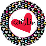 iDesign Melamine Plates - Peace and Love Rainbow (ID_PLATE_09)