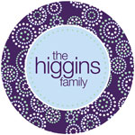 iDesign Melamine Plates - Plum Swirls (ID_PLATE_16)