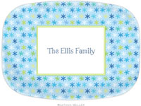 Boatman Geller - Personalized Melamine Platters (Snowflake Light Blue) (21951)