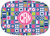 Boatman Geller - Personalized Melamine Platters (Nautical Flags Pinks)