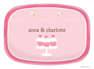 Boatman Geller - Personalized Melamine Platters (Heart Cupcakes)