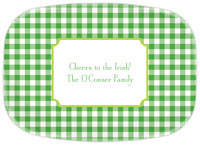 Boatman Geller - Personalized Melamine Platters (Classic Check Kelly and Lime - St. Patrick's Day)