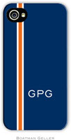 Boatman Geller Hard Phone Cases - Racing Stripe Navy & Orange (BACKORDERED)