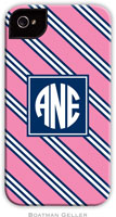 Boatman Geller Hard Phone Cases - Repp Tie Pink & Navy (Preset) (BACKORDERED)