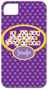 Hard Phone Cases - Delta Phi Epsilon - Applique Letters on Dots (GOTGK-DFE-01)