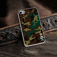 Personalized iPhone Case (Camo with White Trim) (GC973)
