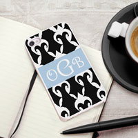 Personalized iPhone Case (Damask with White Trim) (GC973)